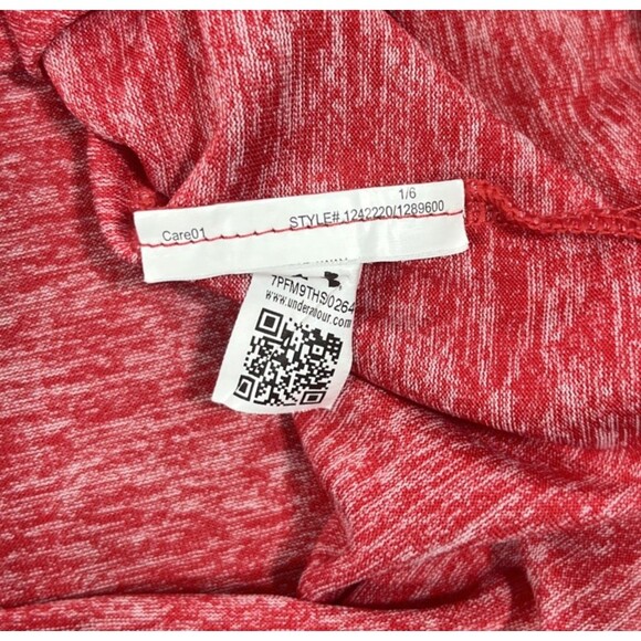 Under Armor Heat Gear Men's Small Heather Red Quarter 1/4 Zip Pullover Top Shirt - Picture 5 of 6